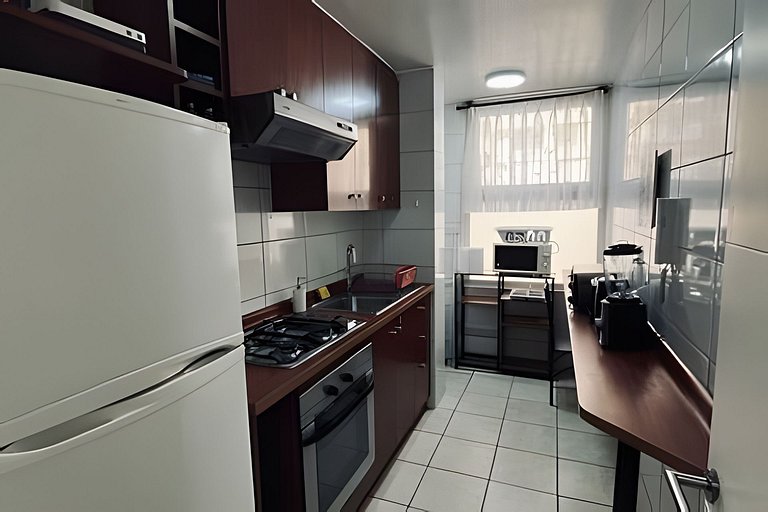 Amplio Depto. 3 dorm. Full equipado centro de Stgo