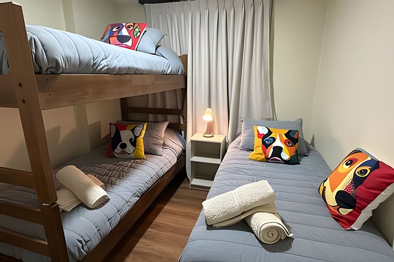 Amplio Depto. 2 dorm. Full equipado centro Stgo.