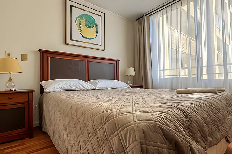 Amplio Depto. 2 dorm. Full equipado centro Stgo.