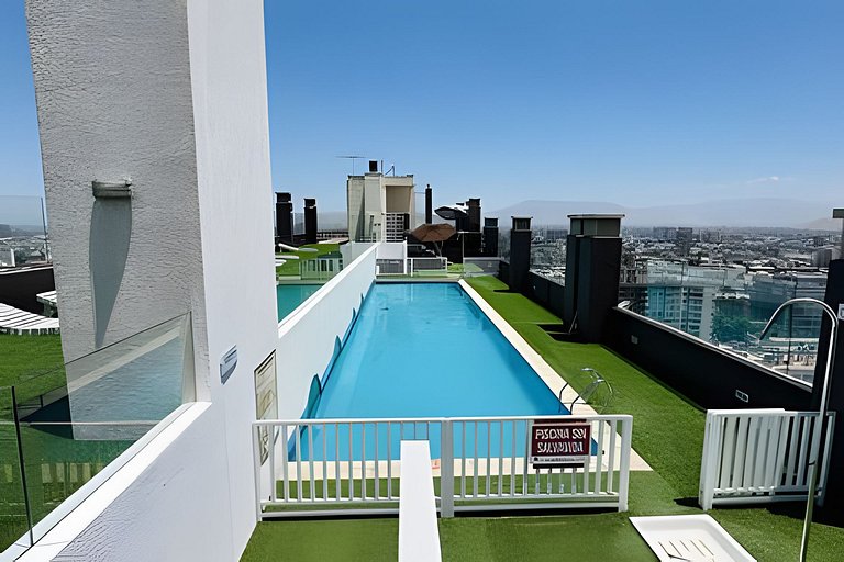 Amplo apartamento com 2 quartos totalmente equipado no centr