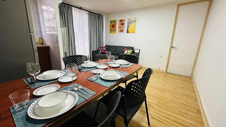 Spacious apartment with 2 bedrooms, fully equipped, downtown