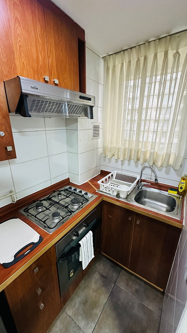 Amplio Depto. 2 dorm. Full equipado centro Stgo.