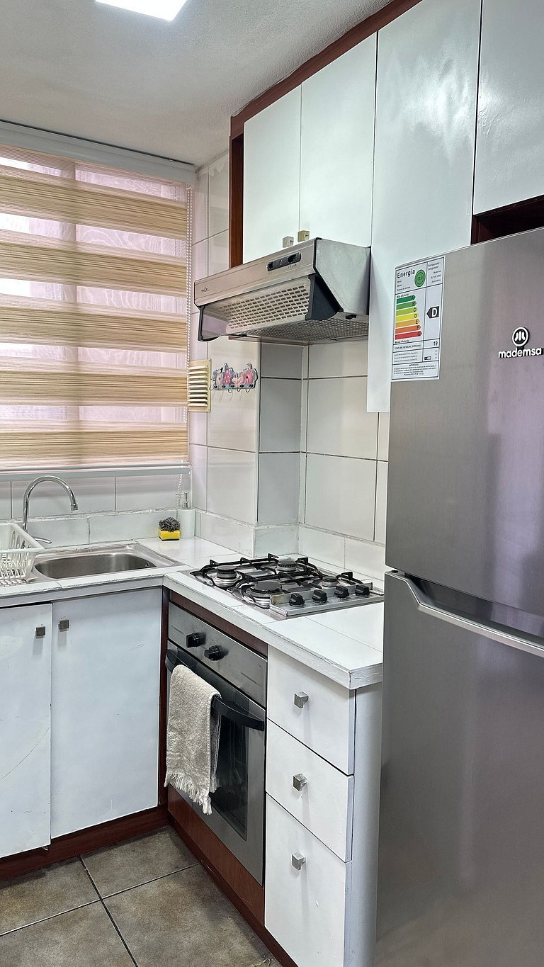 Amplio Depto. 2 dorm. Full equipado centro Stgo.